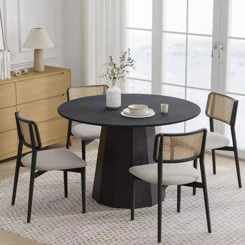 Table à manger ronde en bois massif PexFix 46, tables de cuisine