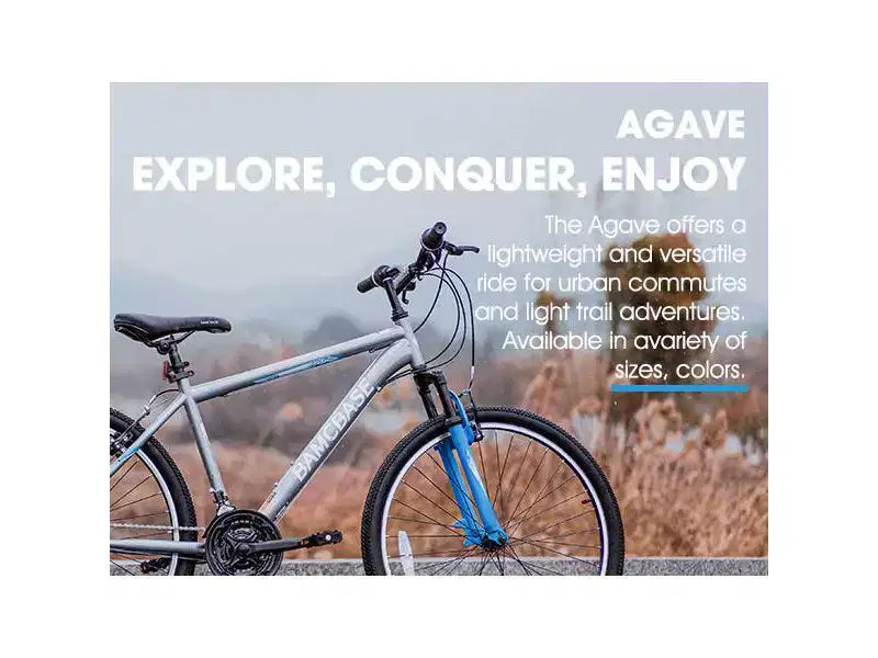 Vélo tout terrain BAMCBASE Agave, VTT homme femme 21 vitesses, cadre en acier à haute résistance, frein V, vélo semi-rigide pour adultes
