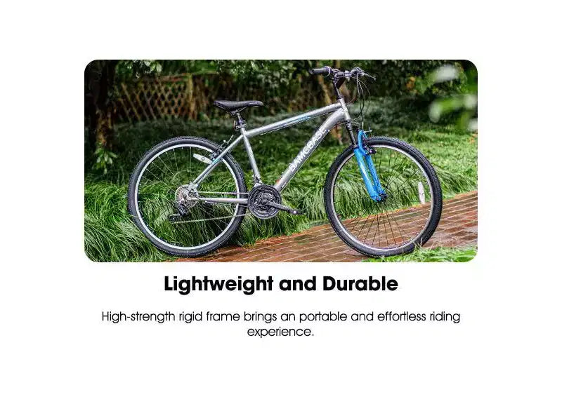 Vélo tout terrain BAMCBASE Agave, VTT homme femme 21 vitesses, cadre en acier à haute résistance, frein V, vélo semi-rigide pour adultes