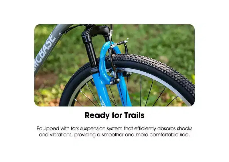 Vélo tout terrain BAMCBASE Agave, VTT homme femme 21 vitesses, cadre en acier à haute résistance, frein V, vélo semi-rigide pour adultes