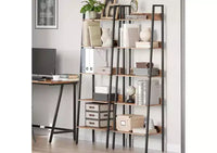 Étagère bibliothèque étroite à 5 niveaux, étagère industrielle pour salon de jardin