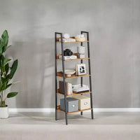 Étagère bibliothèque étroite à 5 niveaux, étagère industrielle pour salon de jardin