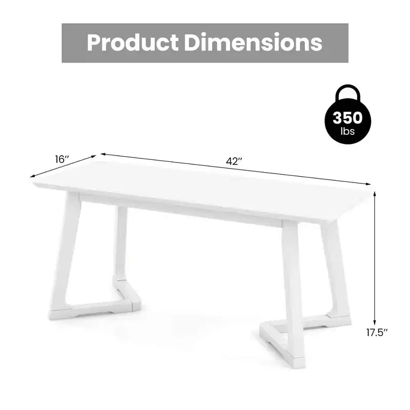 Costway 1/2 pièces banc d'entrée moderne 42 avec pieds en hévéa, assise lisse, montage facile