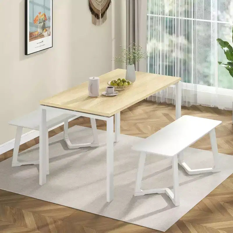Costway 1/2 pièces banc d'entrée moderne 42 avec pieds en hévéa, assise lisse, montage facile