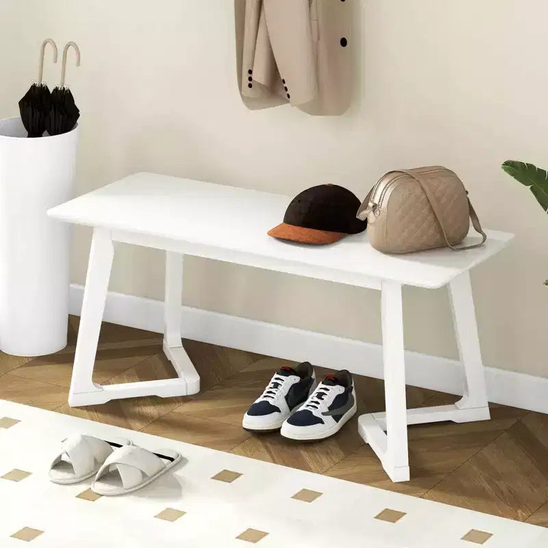 Costway 1/2 pièces banc d'entrée moderne 42 avec pieds en hévéa, assise lisse, montage facile