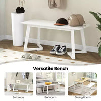 Costway Banc d'entrée moderne 42 po, 1/2 pièces, avec pieds en bois d'hévéa, assise lisse, montage facile