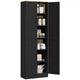 HOMCOM Garde-Manger de cuisine autoportant 170 cm, Armoire de rangement à 4 portes avec étagères réglables et portes