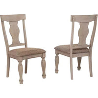 Kings Brand Almon chaises de salle à manger dînette rembourrées en bois bicolore brun, lot de 2