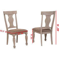 Kings Brand Almon chaises de salle à manger dînette rembourrées en bois bicolore brun, lot de 2