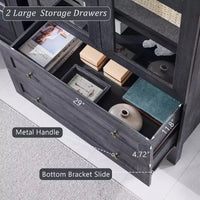 Garde-manger arqué haut 71 avec 2 tiroirs et étagères réglables et portes vitrées, armoire de rangement de cuisine Modern Farmhouse