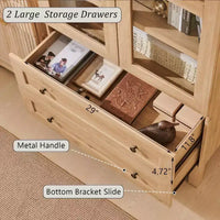 Garde-manger arqué haut 71 avec 2 tiroirs et étagères réglables et portes vitrées, armoire de rangement de cuisine Modern Farmhouse