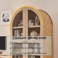 Garde-manger arqué haut 71 avec 2 tiroirs et étagères réglables et portes vitrées, armoire de rangement de cuisine Modern Farmhouse