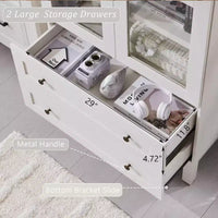 Garde-manger arqué haut 71 avec 2 tiroirs et étagères réglables et portes vitrées, armoire de rangement de cuisine Modern Farmhouse