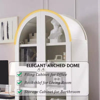 Garde-manger arqué haut 71 avec 2 tiroirs et étagères réglables et portes vitrées, armoire de rangement de cuisine Modern Farmhouse