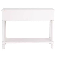 Console de table LuxenHome en bois blanc avec 2 tiroirs et étagère, meuble de rangement pour entrée