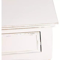 Console de table LuxenHome en bois blanc avec 2 tiroirs et étagère, meuble de rangement pour entrée