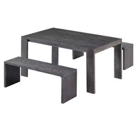 Ensemble de salle à manger 3 pièces style ferme, table de salle à manger et 2 bancs pour salle à manger, cuisine et salon - ModernLuxe