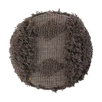 GDFStudio Edene pouf bohème fait main en tissu 16*16 avec accents métalliques, brun foncé