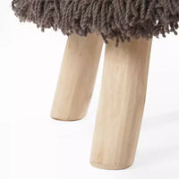 GDFStudio Edene pouf bohème fait main en tissu 16*16 avec accents métalliques, brun foncé
