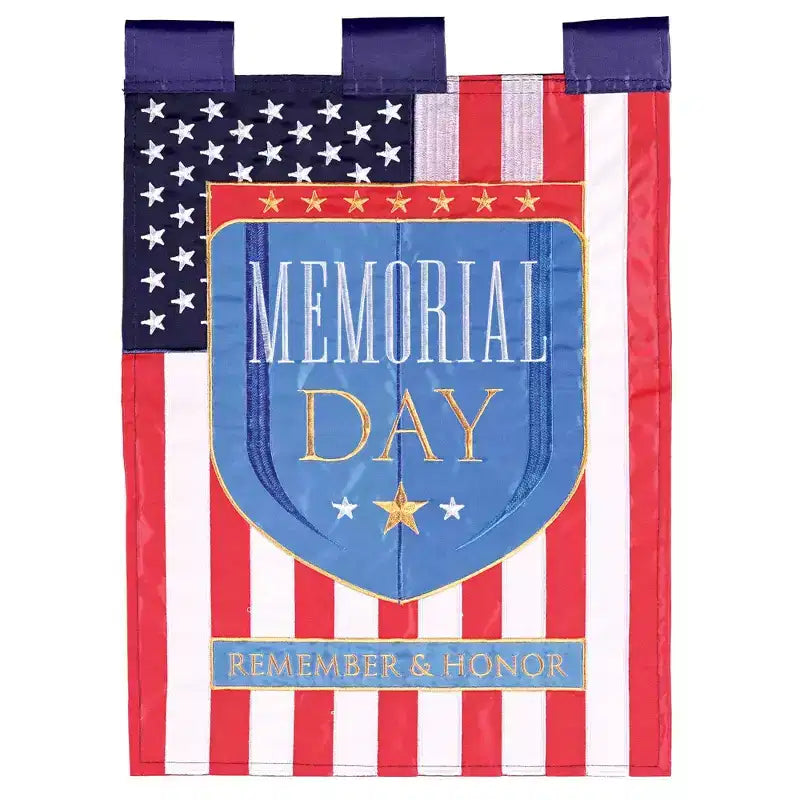 Dicksons Magnolia Garden Memorial Day Remember and Honor rouge blanc bleu 18 x 13, drapeau de jardin extérieur en polyester