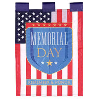 Dicksons Magnolia Garden Memorial Day Remember and Honor rouge blanc bleu 18 x 13, drapeau de jardin extérieur en polyester