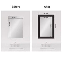Amanti Art kit de cadre de bordure de miroir de relooking de salle de bain - cadre entièrement assemblé autocollant - miroir NON inclus - garniture Espresso Furniture