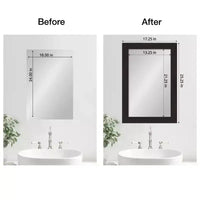 Amanti Art kit de cadre de bordure de miroir de relooking de salle de bain - cadre entièrement assemblé autocollant - miroir NON inclus - garniture Espresso Furniture