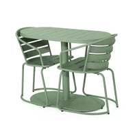 Christopher Knight Home Porto Ensemble bistrot moderne 3 pièces en fer avec table ovale d'extérieur