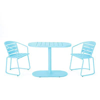 Christopher Knight Home Porto Ensemble bistrot moderne 3 pièces en fer avec table ovale d'extérieur