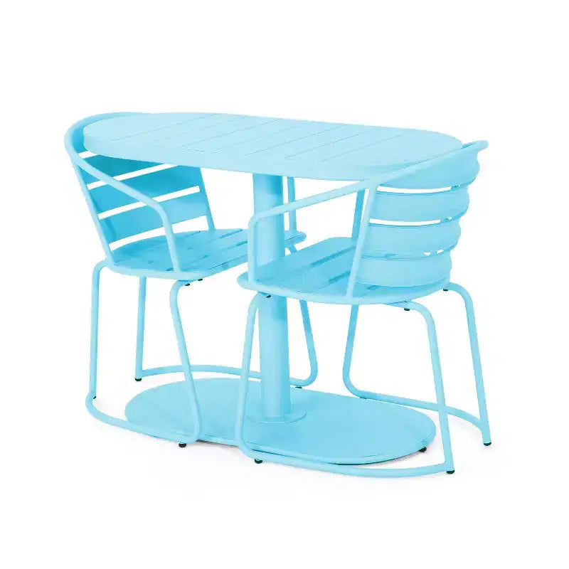 Christopher Knight Home Porto Ensemble bistrot moderne 3 pièces en fer avec table ovale d'extérieur