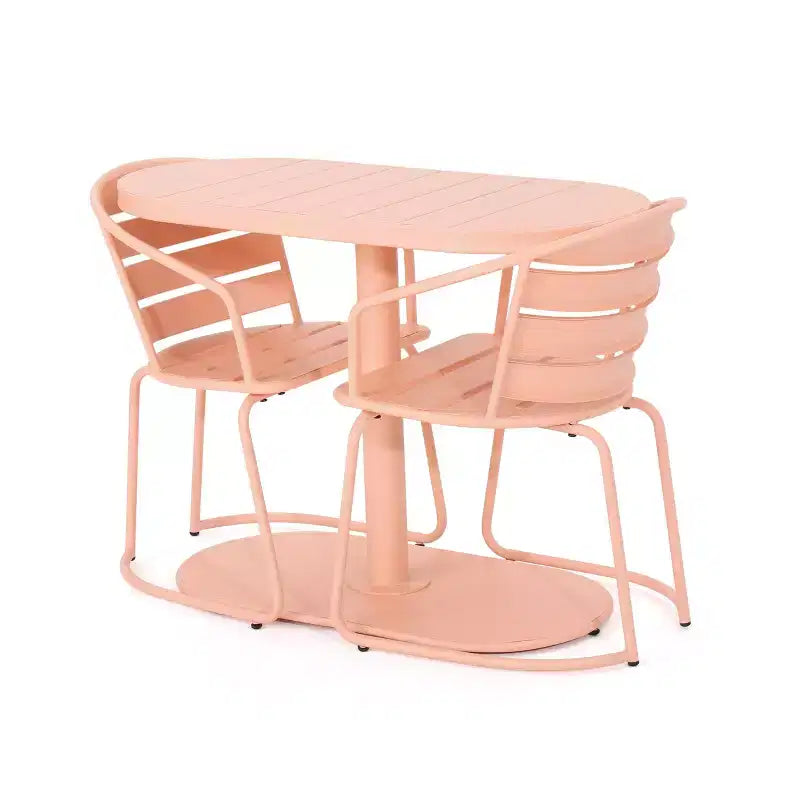 Christopher Knight Home Porto Ensemble bistrot moderne 3 pièces en fer avec table ovale d'extérieur