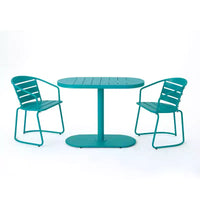 Christopher Knight Home Porto Ensemble bistrot moderne 3 pièces en fer avec table ovale d'extérieur