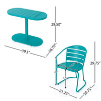 Christopher Knight Home Porto Ensemble bistrot moderne 3 pièces en fer avec table ovale d'extérieur