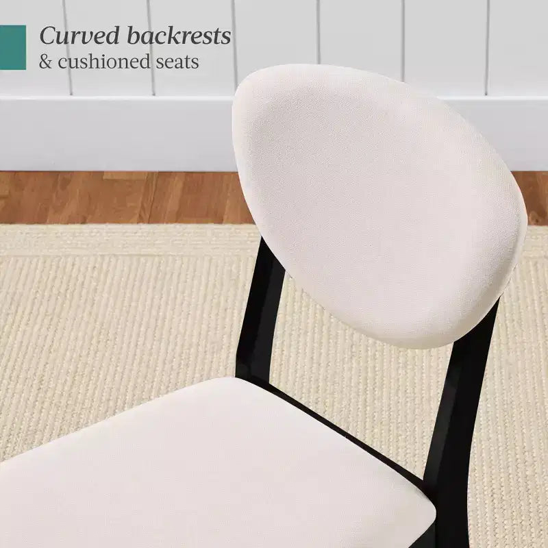 Best Choice Products ensemble 2 pièces chaise de salle à manger mid-century moderne en bois et rembourrée