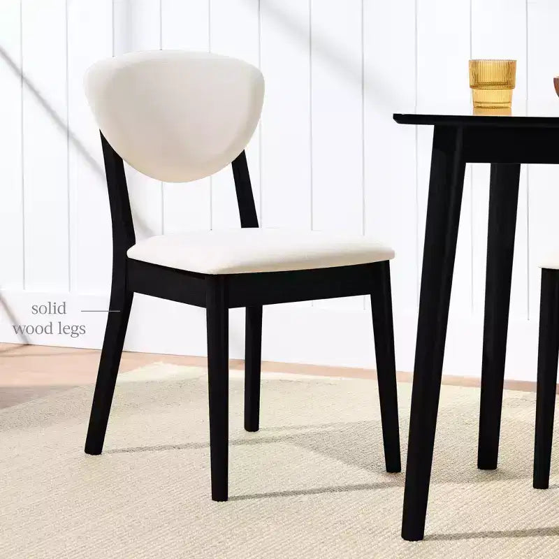 Best Choice Products ensemble 2 pièces chaise de salle à manger mid-century moderne en bois et rembourrée