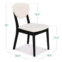 Best Choice Products ensemble 2 pièces chaise de salle à manger mid-century moderne en bois et rembourrée