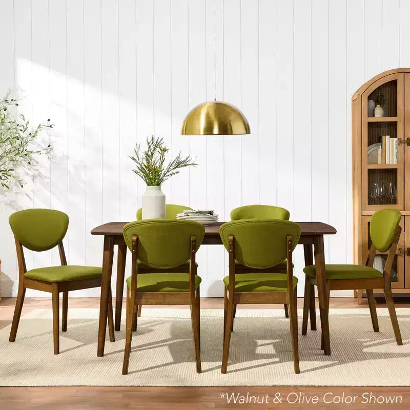 Best Choice Products ensemble 2 pièces chaise de salle à manger mid-century moderne en bois et rembourrée