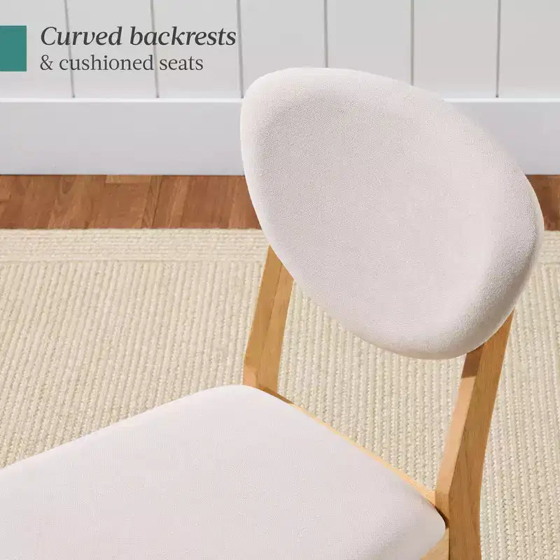 Best Choice Products ensemble 2 pièces chaise de salle à manger mid-century moderne en bois et rembourrée