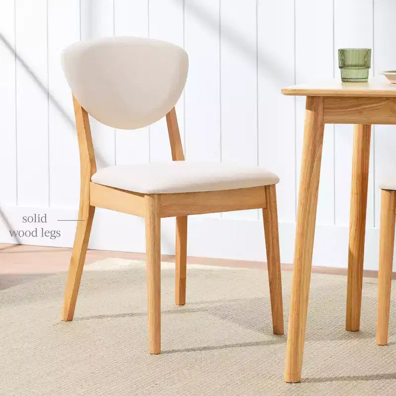 Best Choice Products ensemble 2 pièces chaise de salle à manger mid-century moderne en bois et rembourrée