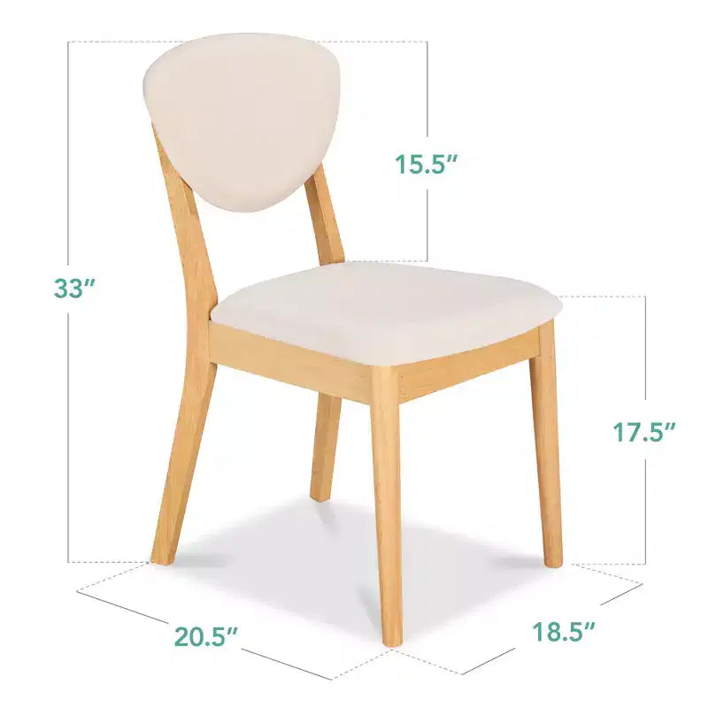 Best Choice Products ensemble 2 pièces chaise de salle à manger mid-century moderne en bois et rembourrée