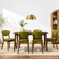 Best Choice Products ensemble 2 pièces chaise de salle à manger mid-century moderne en bois et rembourrée