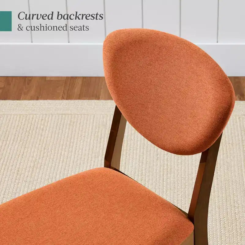Best Choice Products ensemble 2 pièces chaise de salle à manger mid-century moderne en bois et rembourrée
