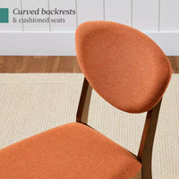 Best Choice Products ensemble 2 pièces chaise de salle à manger mid-century moderne en bois et rembourrée