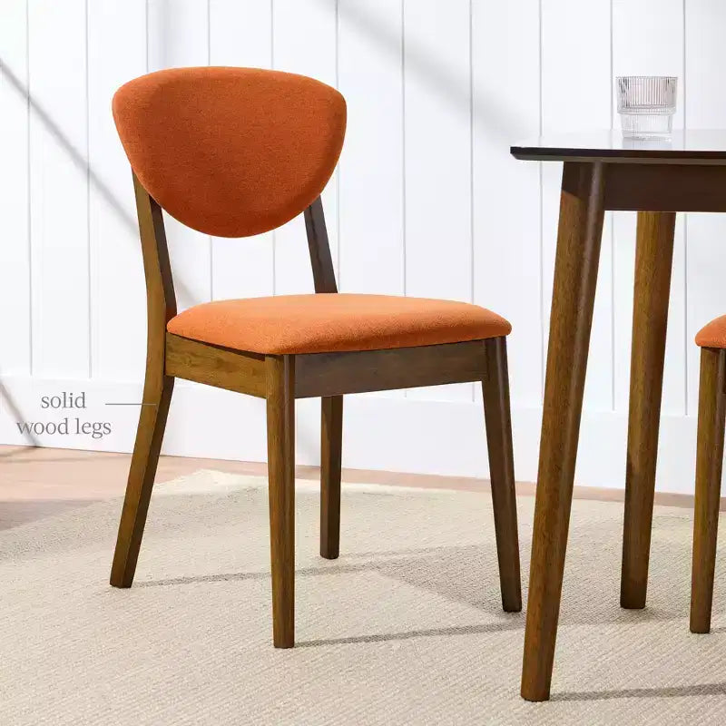Best Choice Products ensemble 2 pièces chaise de salle à manger mid-century moderne en bois et rembourrée