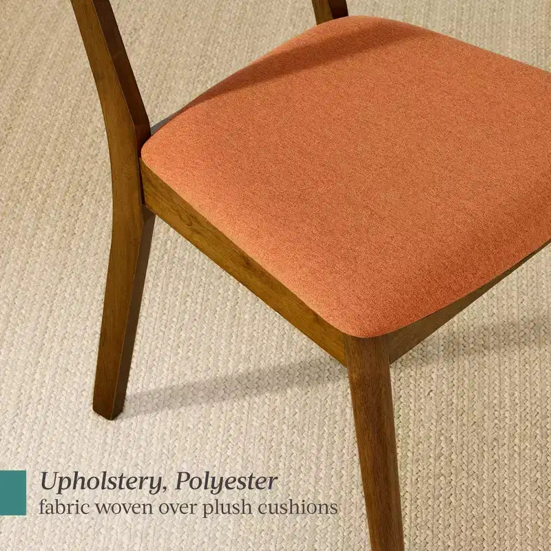 Best Choice Products ensemble 2 pièces chaise de salle à manger mid-century moderne en bois et rembourrée