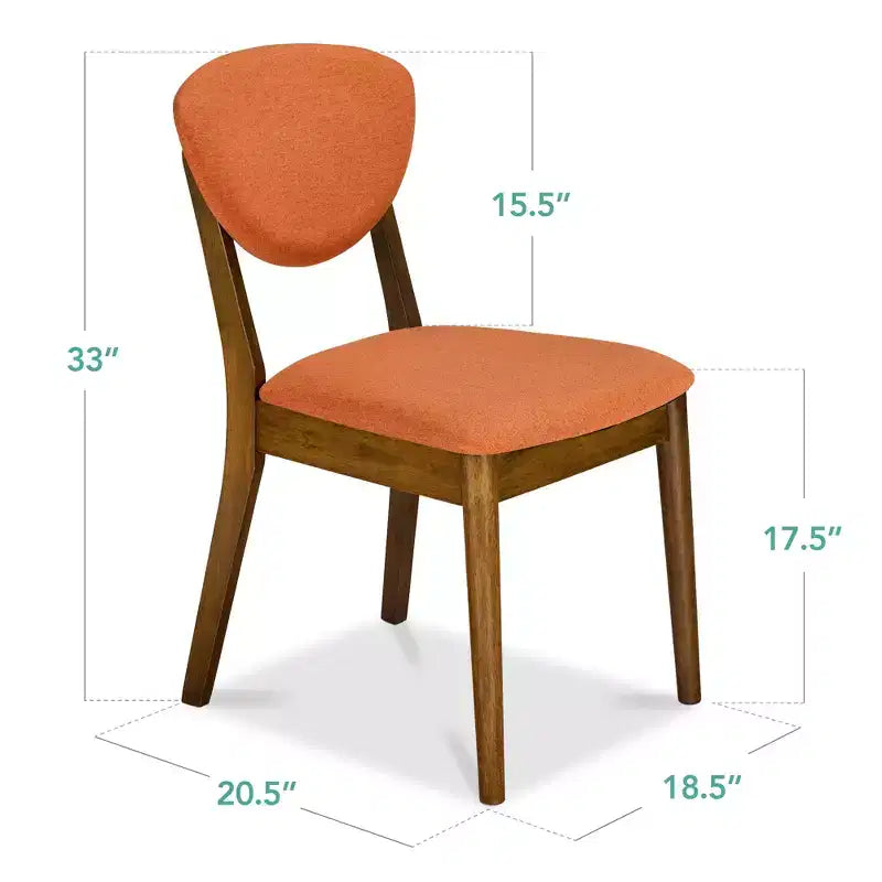 Best Choice Products ensemble 2 pièces chaise de salle à manger mid-century moderne en bois et rembourrée