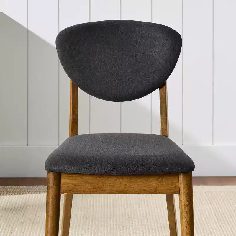 Best Choice Products ensemble 2 pièces chaise de salle à manger mid-century moderne en bois et rembourrée