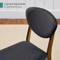 Best Choice Products ensemble 2 pièces chaise de salle à manger mid-century moderne en bois et rembourrée