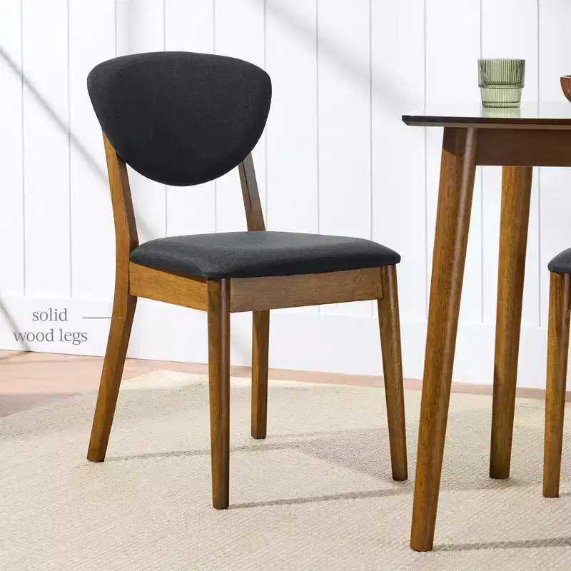 Best Choice Products ensemble 2 pièces chaise de salle à manger mid-century moderne en bois et rembourrée