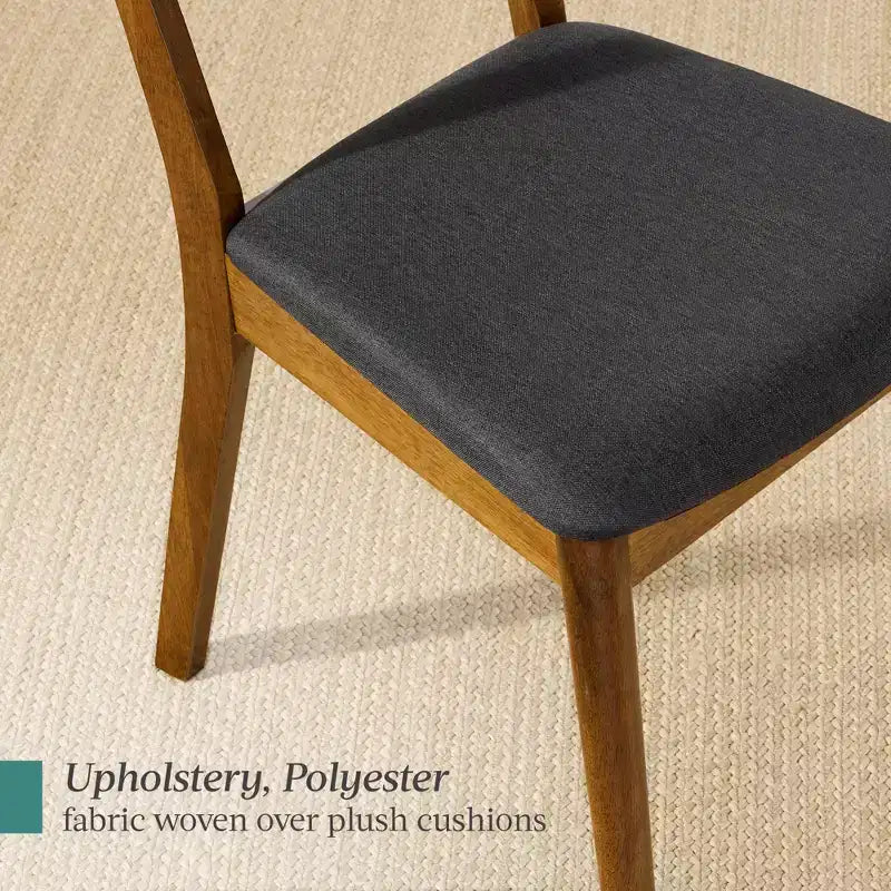 Best Choice Products ensemble 2 pièces chaise de salle à manger mid-century moderne en bois et rembourrée